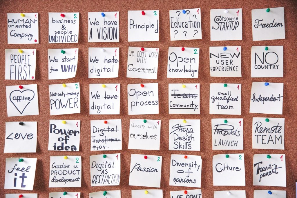 Anotar palavras e expressões em post its é um bom exercício para o vocabulário em inglês.