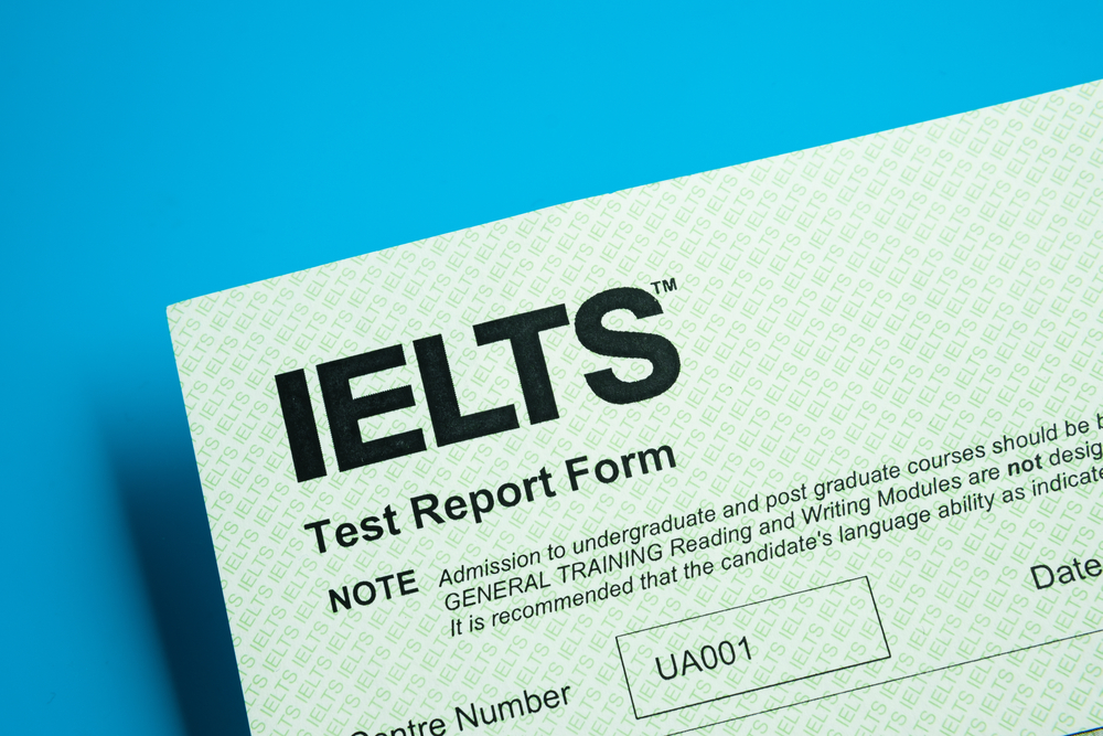 Certificado de proficiência em inglês: imagem de exame IELTS