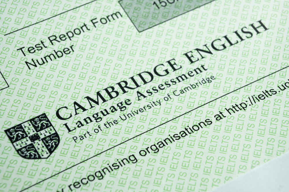 Prova de Certificado Cambridge